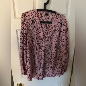 SHEIN Pink Animal Print Blouse
